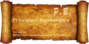 Privigyei Bonaventúra névjegykártya