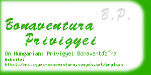 bonaventura privigyei business card